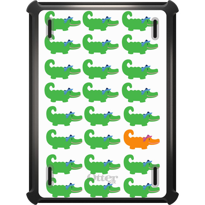 DistinctInk™ OtterBox Defender Series Case for Apple iPad / iPad Pro / iPad Air / iPad Mini - Green Orange Blue Alligator Gator