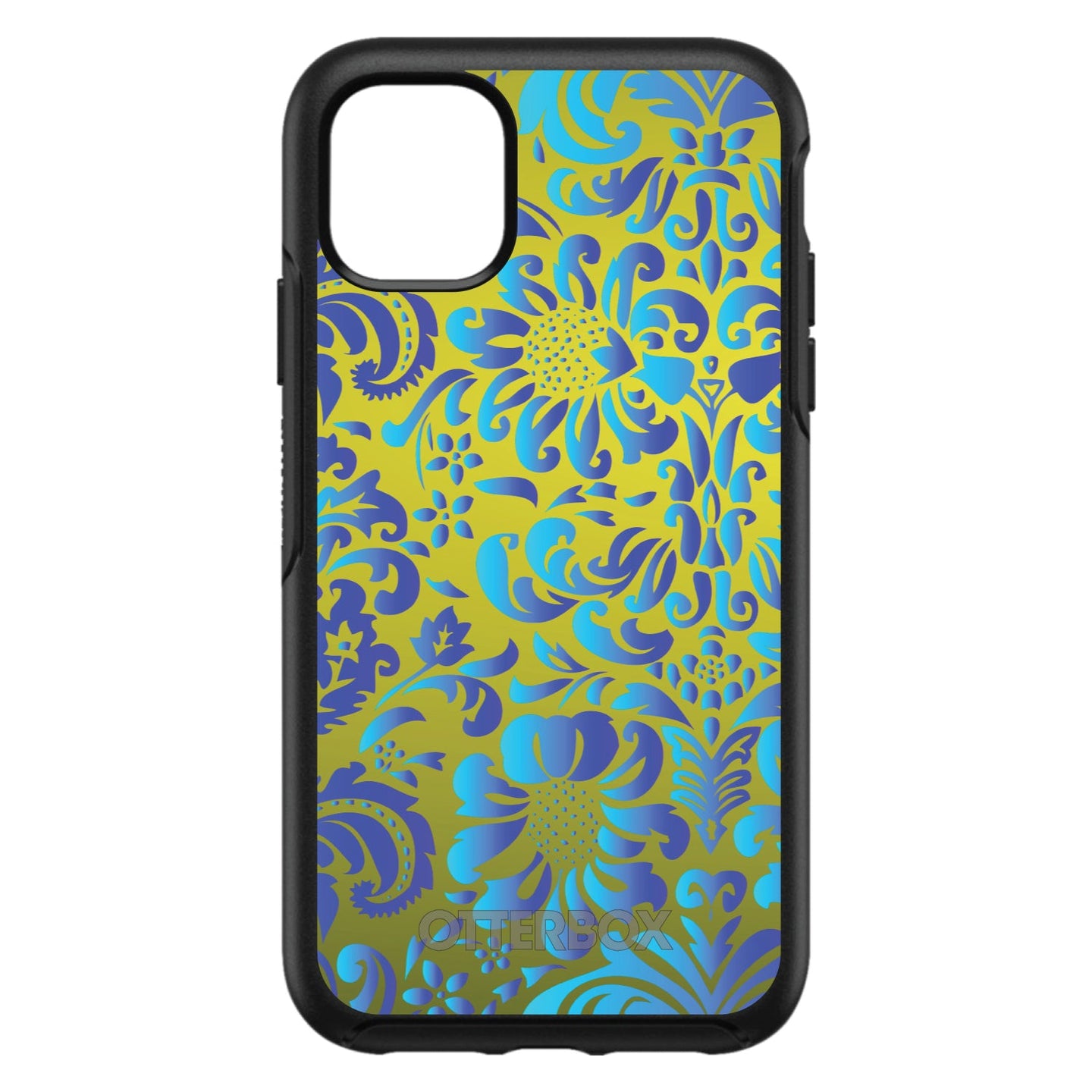DistinctInk™ OtterBox Symmetry Series Case for Apple iPhone / Samsung Galaxy / Google Pixel - Green Blue Teal Floral Pattern