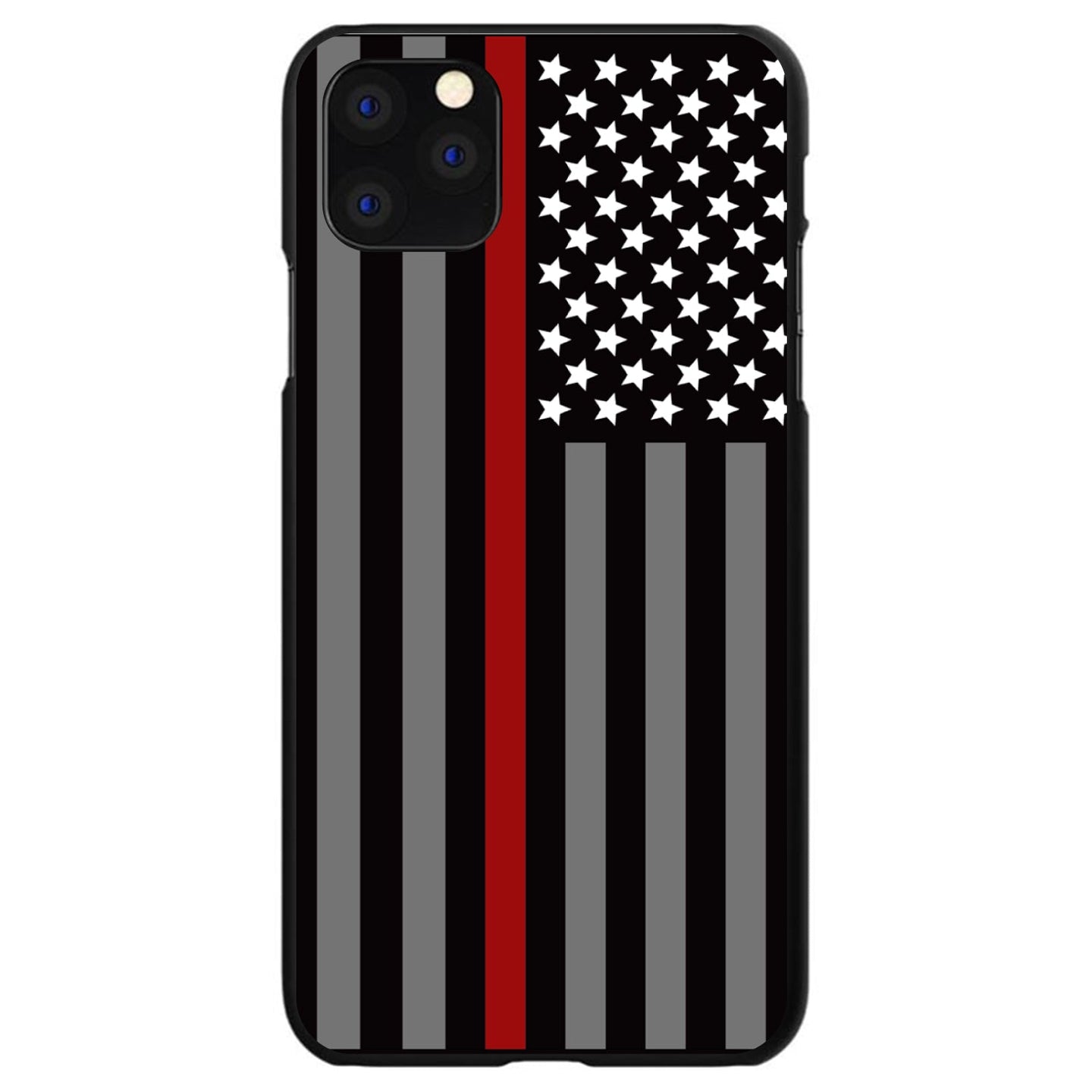 DistinctInk® Hard Plastic Snap-On Case for Apple iPhone or Samsung Galaxy - Thin Red Line US Flag Fire Rescue
