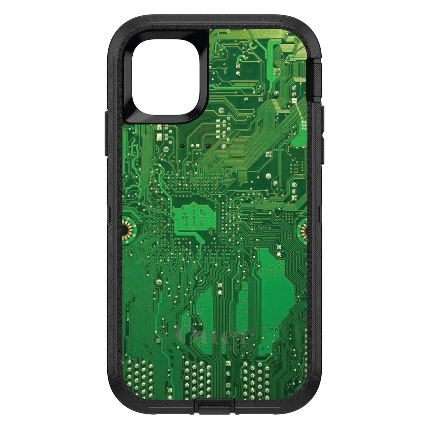 DistinctInk™ OtterBox Defender Series Case for Apple iPhone / Samsung Galaxy / Google Pixel - Green Circuit Board