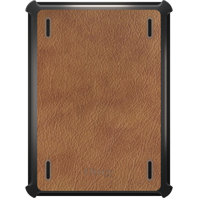 DistinctInk™ OtterBox Defender Series Case for Apple iPad / iPad Pro / iPad Air / iPad Mini - Dark Brown Leather Print Design