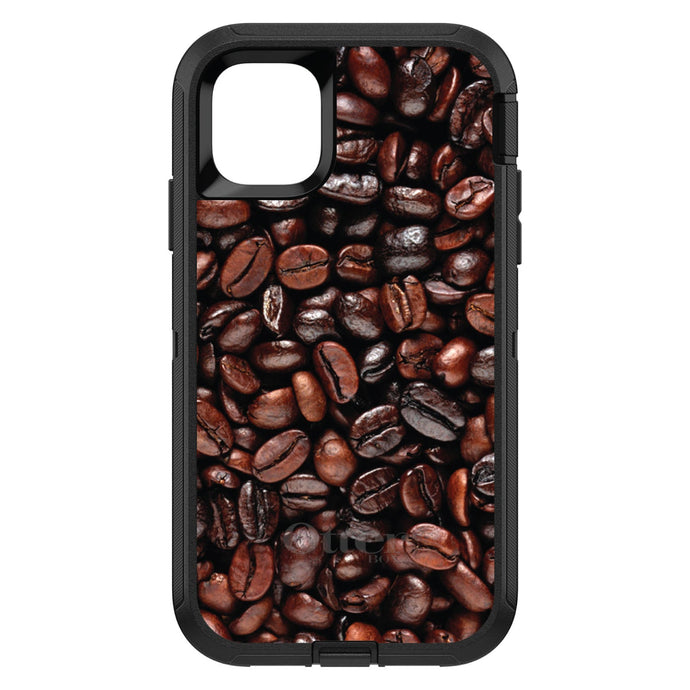 DistinctInk™ OtterBox Defender Series Case for Apple iPhone / Samsung Galaxy / Google Pixel - Dark Brown Coffee Beans