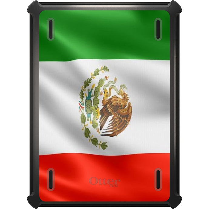 DistinctInk™ OtterBox Defender Series Case for Apple iPad / iPad Pro / iPad Air / iPad Mini - Red White Green Mexican Flag Mexico