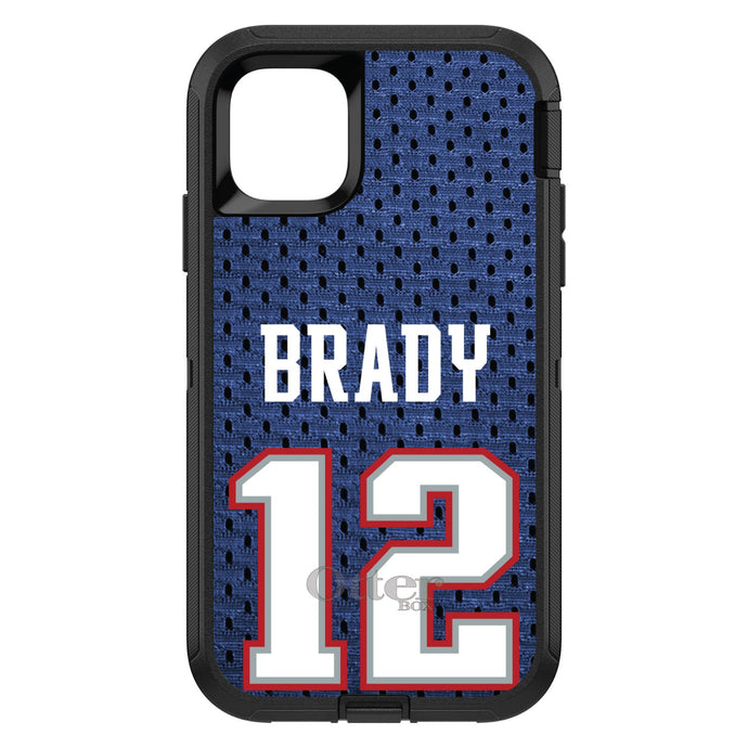 DistinctInk™ OtterBox Defender Series Case for Apple iPhone / Samsung Galaxy / Google Pixel - Brady 12 Jersey