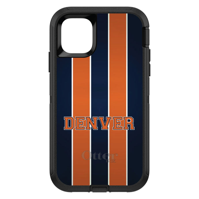 DistinctInk™ OtterBox Defender Series Case for Apple iPhone / Samsung Galaxy / Google Pixel - Orange Navy Broncos