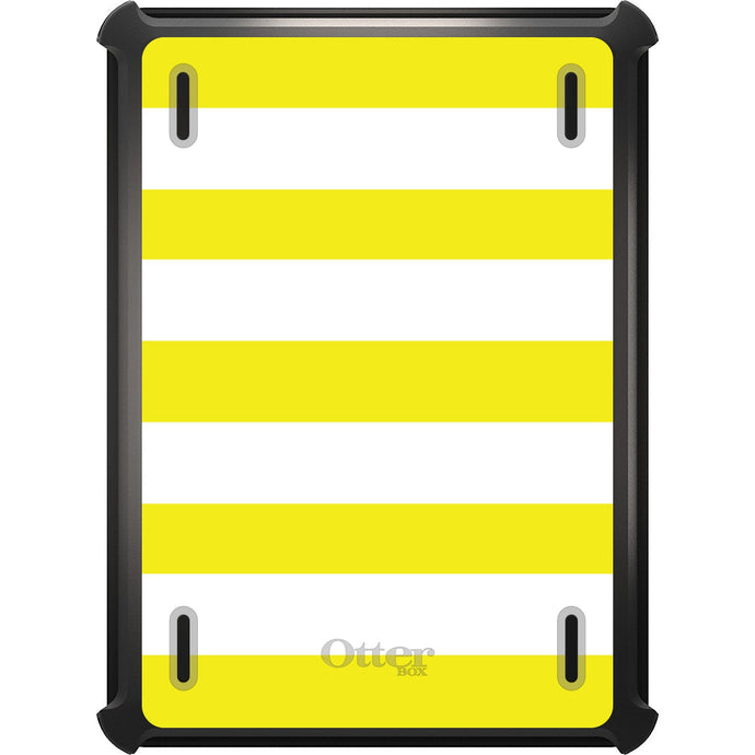 DistinctInk™ OtterBox Defender Series Case for Apple iPad / iPad Pro / iPad Air / iPad Mini - Yellow & White Bold Stripes