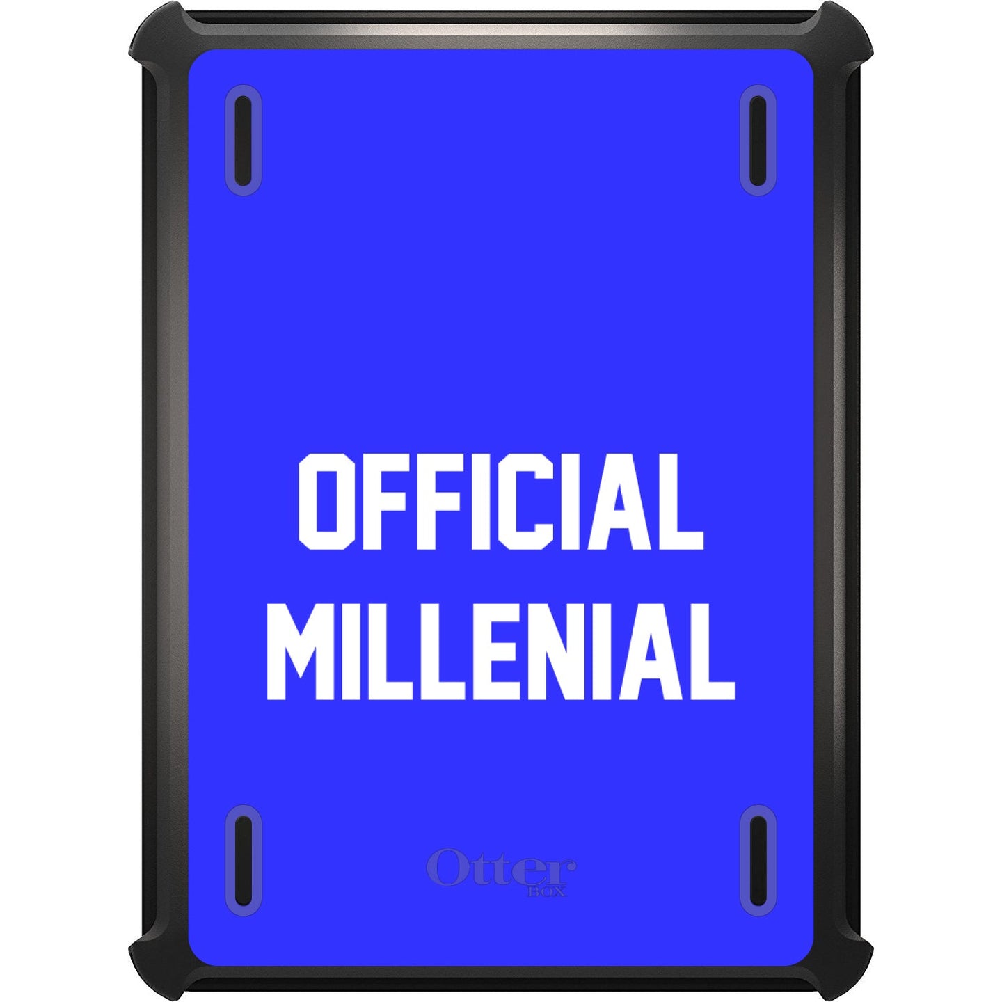 DistinctInk™ OtterBox Defender Series Case for Apple iPad / iPad Pro / iPad Air / iPad Mini - Official Millenial - Blue & White