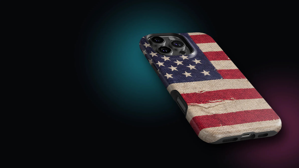 Weathered American Flag case