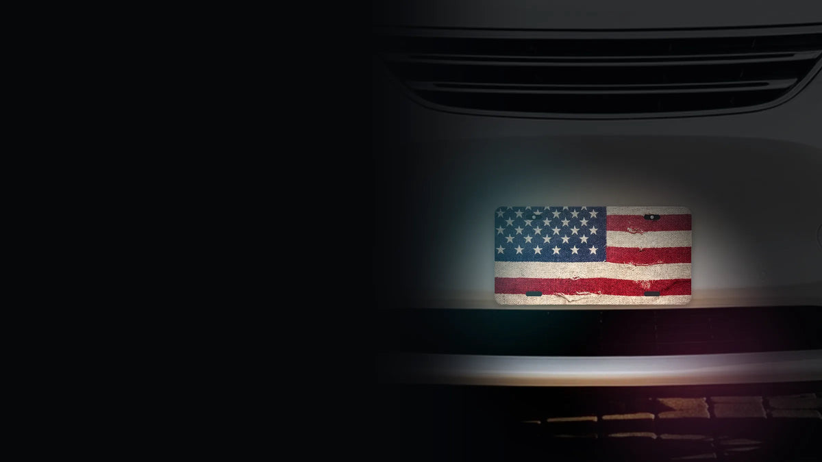 Weathered American Flag plate