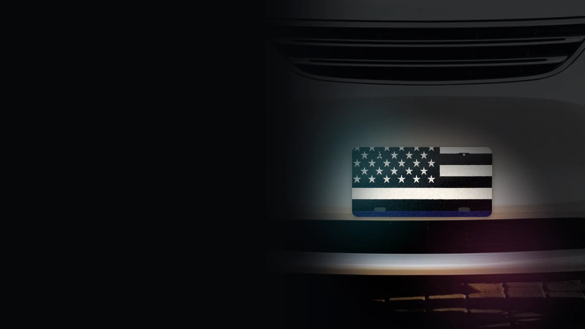 Thin Blue Line Flag plate