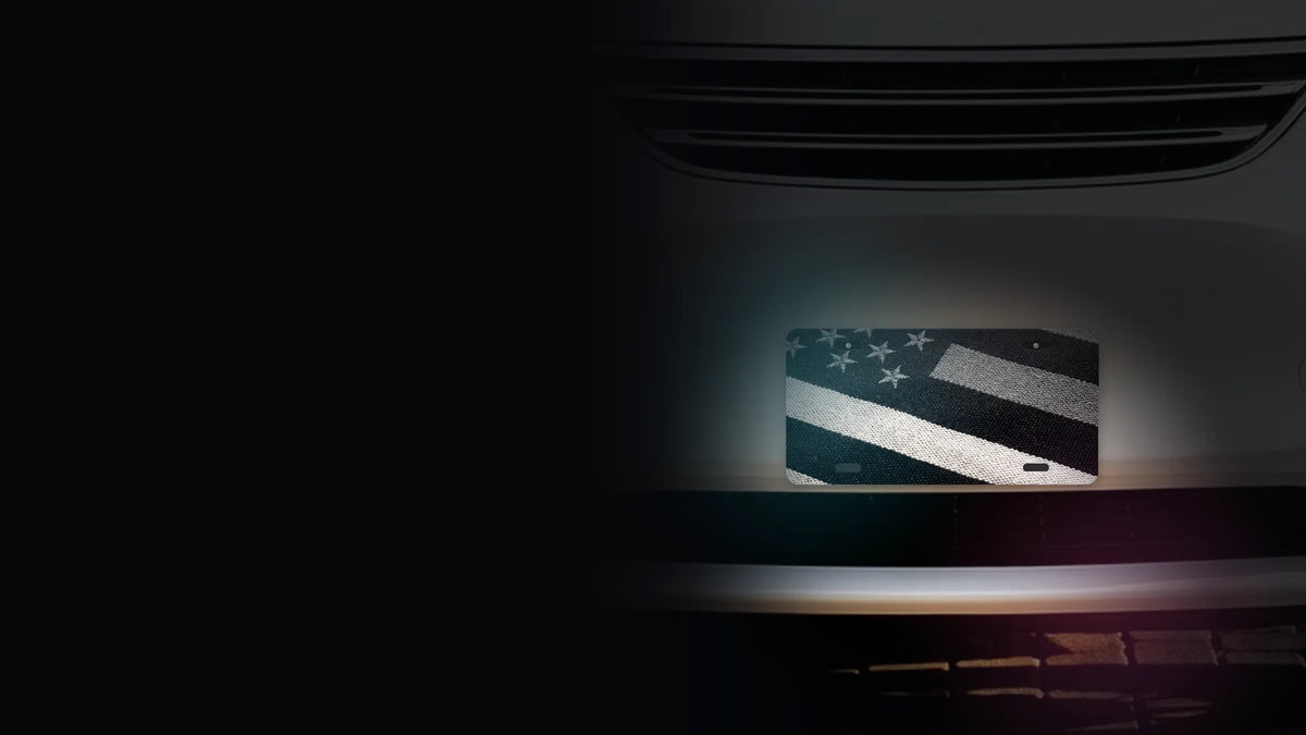 Black & White American Flag plate
