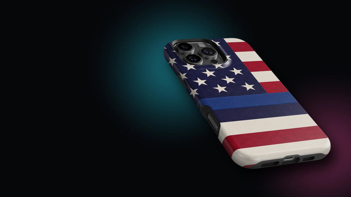 Blue Line K9 Paw Flag case