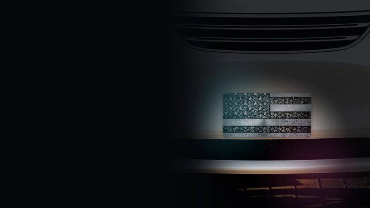 Rustic Steel American Flag plate