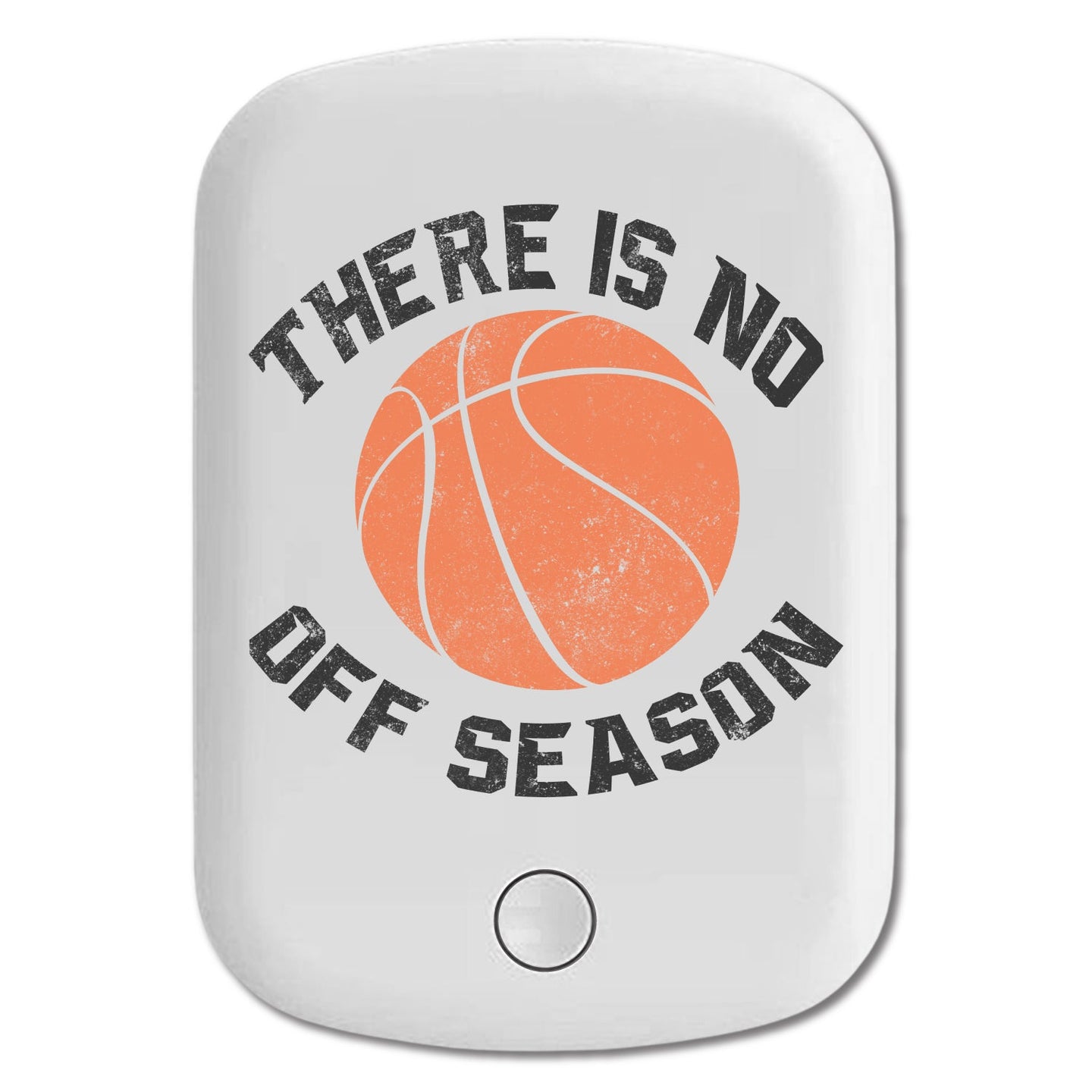 DistinctInk Magnetic Battery Pack, Wireless Portable Charger with USB-C Cable, Compatible with MagSafe iPhone 14 / 13 / 12 Series - Basketball There is No Off Season