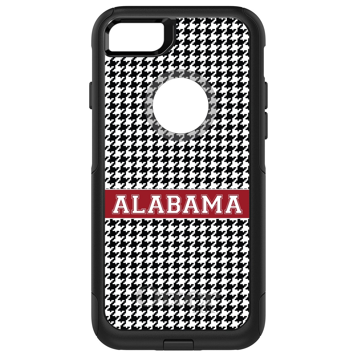 DistinctInk™ OtterBox Commuter Series Case for Apple iPhone or Samsung Galaxy - Alabama Crimson Houndstooth