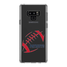 DistinctInk® Clear Shockproof Hybrid Case for Apple iPhone / Samsung Galaxy / Google Pixel - Patriots Football - Blue, Red, Silver