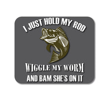 DistinctInk Custom Foam Rubber Mouse Pad - 1/4" Thick - Fishing - Wiggle My Worm