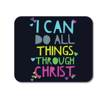 DistinctInk Custom Foam Rubber Mouse Pad - 1/4" Thick - All Things Through Christ