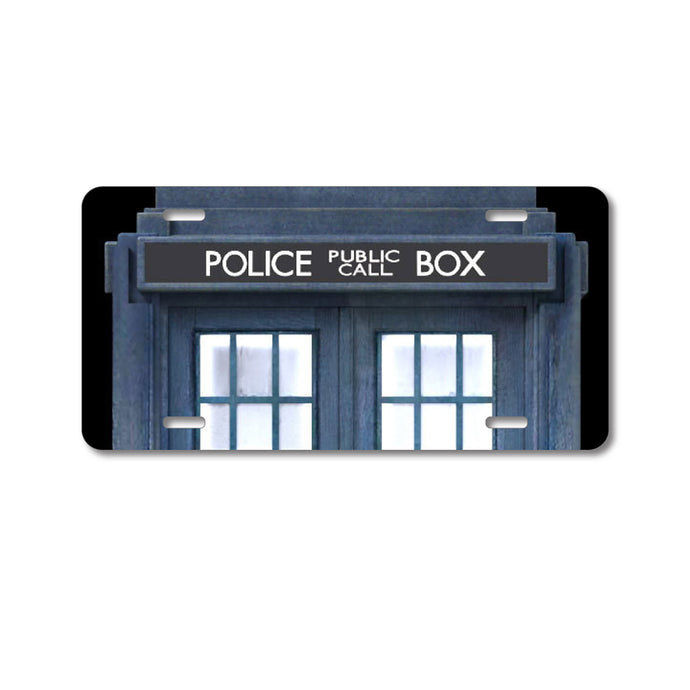 DistinctInk Custom Aluminum Decorative Vanity Front License Plate - TARDIS Call Box Photograph