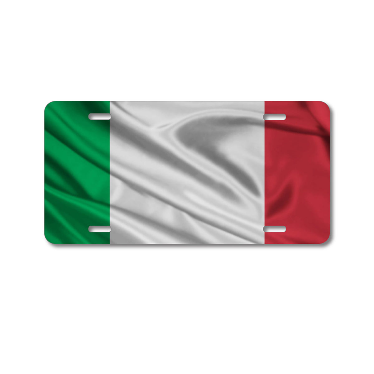 Custom Aluminum Decorative Vanity Front License Plate - Red White Green Italian Flag Italy