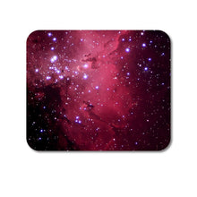DistinctInk Custom Foam Rubber Mouse Pad - 1/4" Thick - Hot Pink Black Stars Nebula
