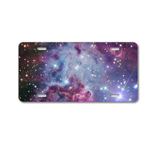 DistinctInk Custom Aluminum Decorative Vanity Front License Plate - Pink Purple Blue Fox Fur Nebula