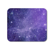 DistinctInk Custom Foam Rubber Mouse Pad - 1/4" Thick - Purple Black White Stars Nebula