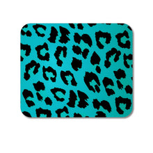 DistinctInk Custom Foam Rubber Mouse Pad - 1/4" Thick - Teal Black Leopard Skin Spots