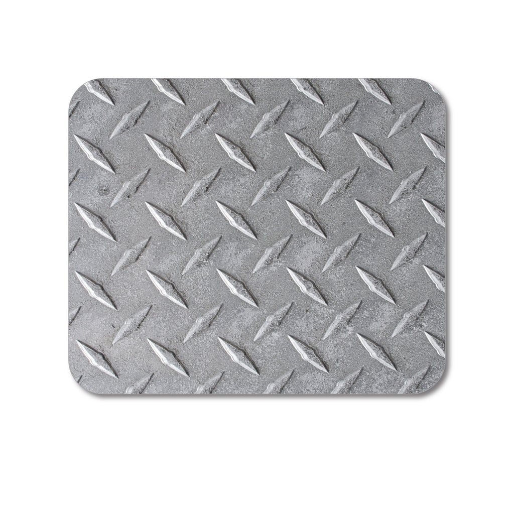 Custom Foam Rubber Mouse Pad - Grey Diamond Plate Steel