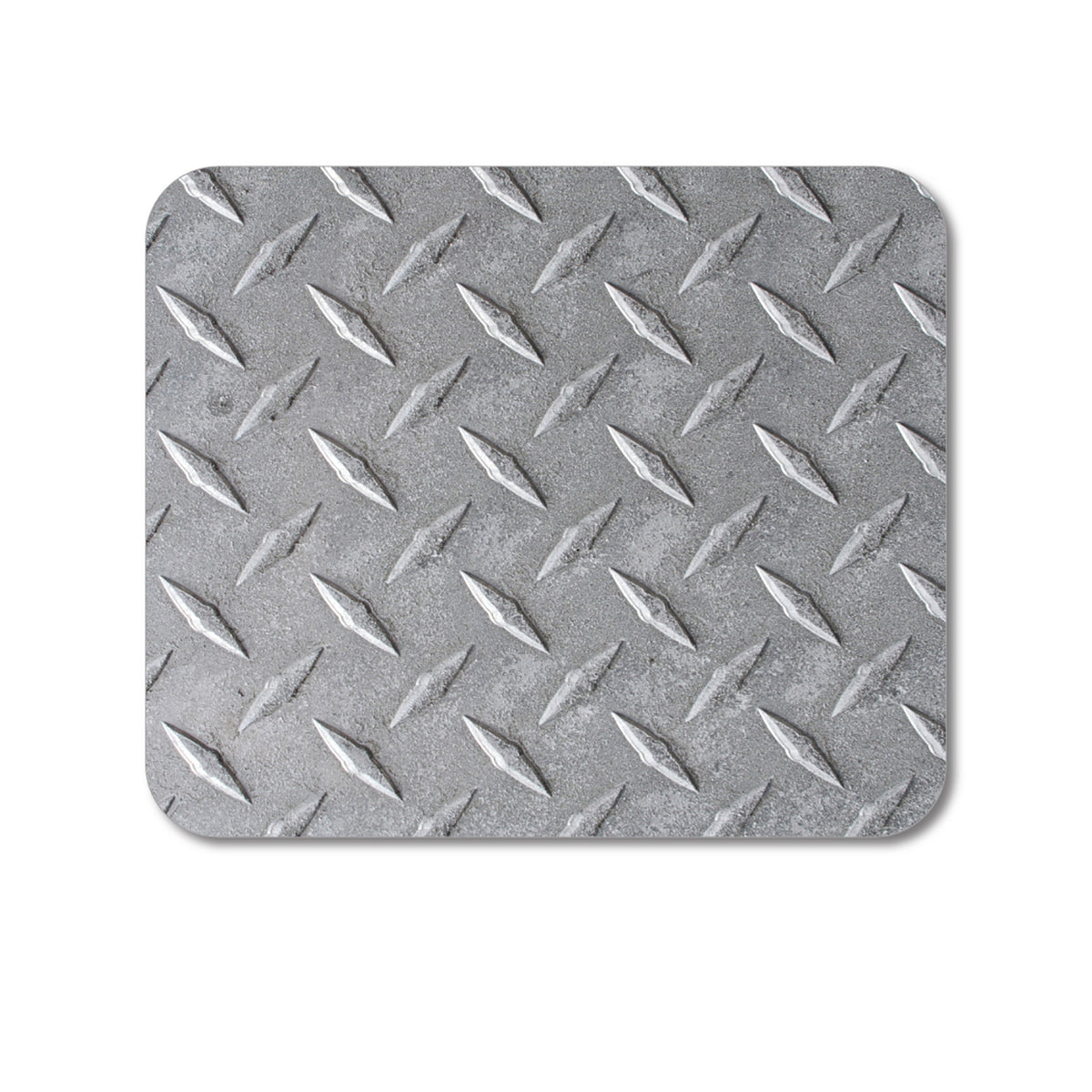 Custom Foam Rubber Mouse Pad - Grey Diamond Plate Steel