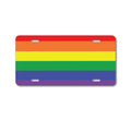 Custom Aluminum Decorative Vanity Front License Plate - Rainbow Stripes Gay Pride