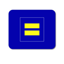 DistinctInk Custom Foam Rubber Mouse Pad - 1/4" Thick - Blue Yellow Equality Symbol