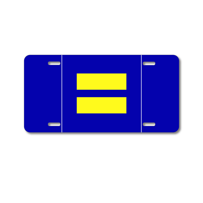 DistinctInk Custom Aluminum Decorative Vanity Front License Plate - Blue Yellow Equality Symbol