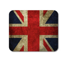 DistinctInk Custom Foam Rubber Mouse Pad - 1/4" Thick - Red White Blue British Flag Old