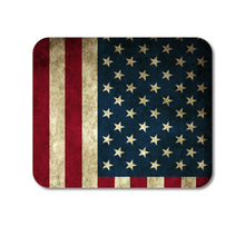 DistinctInk Custom Foam Rubber Mouse Pad - 1/4" Thick - Red White Blue United States Flag Old