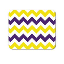 DistinctInk Custom Foam Rubber Mouse Pad - 1/4" Thick - Purple Yellow Chevron Stripes