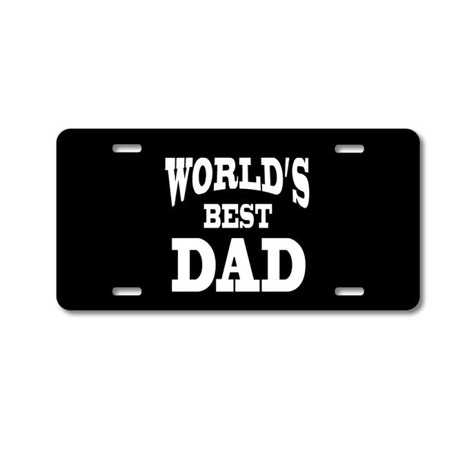 DistinctInk Custom Aluminum Decorative Vanity Front License Plate - Black White World's Best Dad
