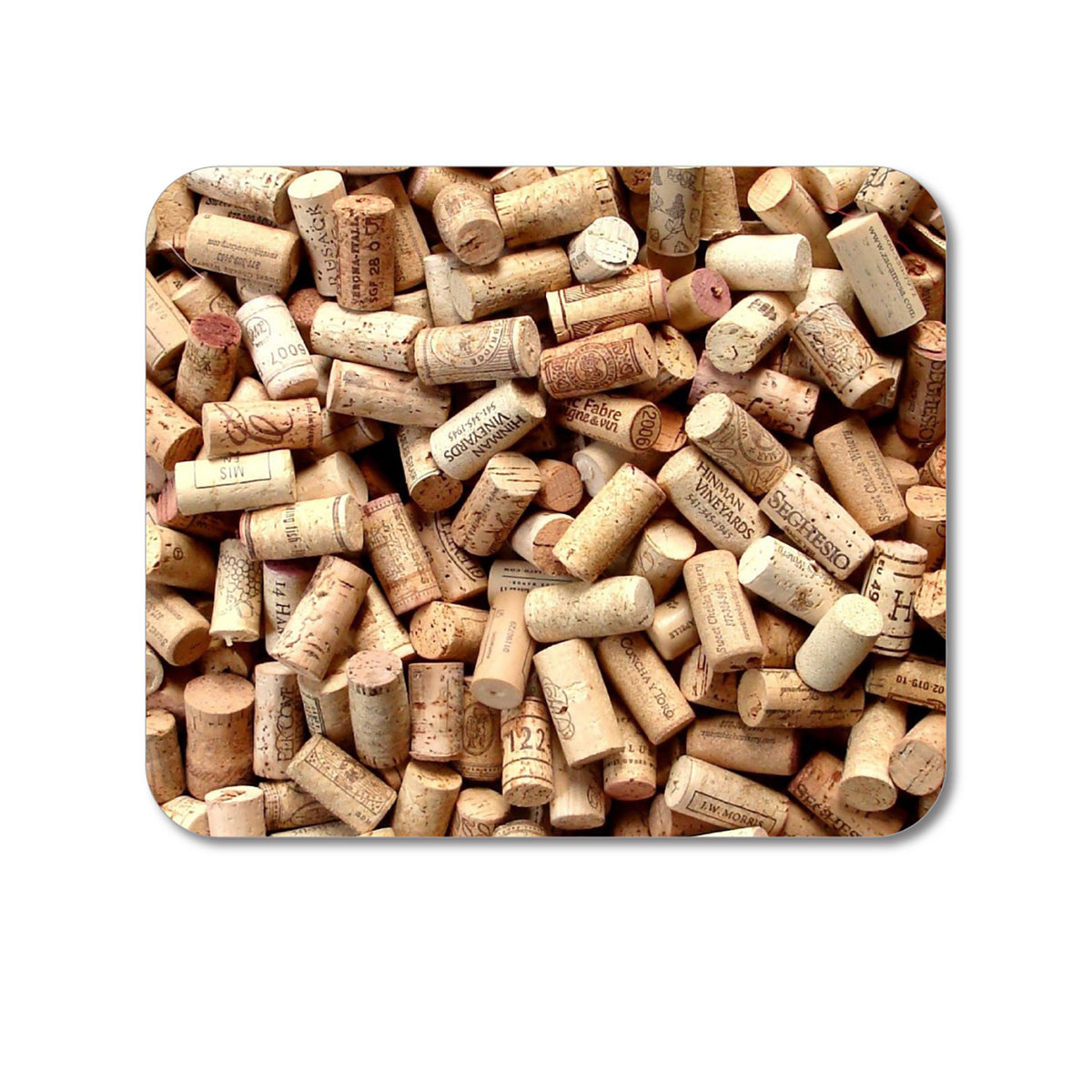 Custom Foam Rubber Mouse Pad - Wine Corks