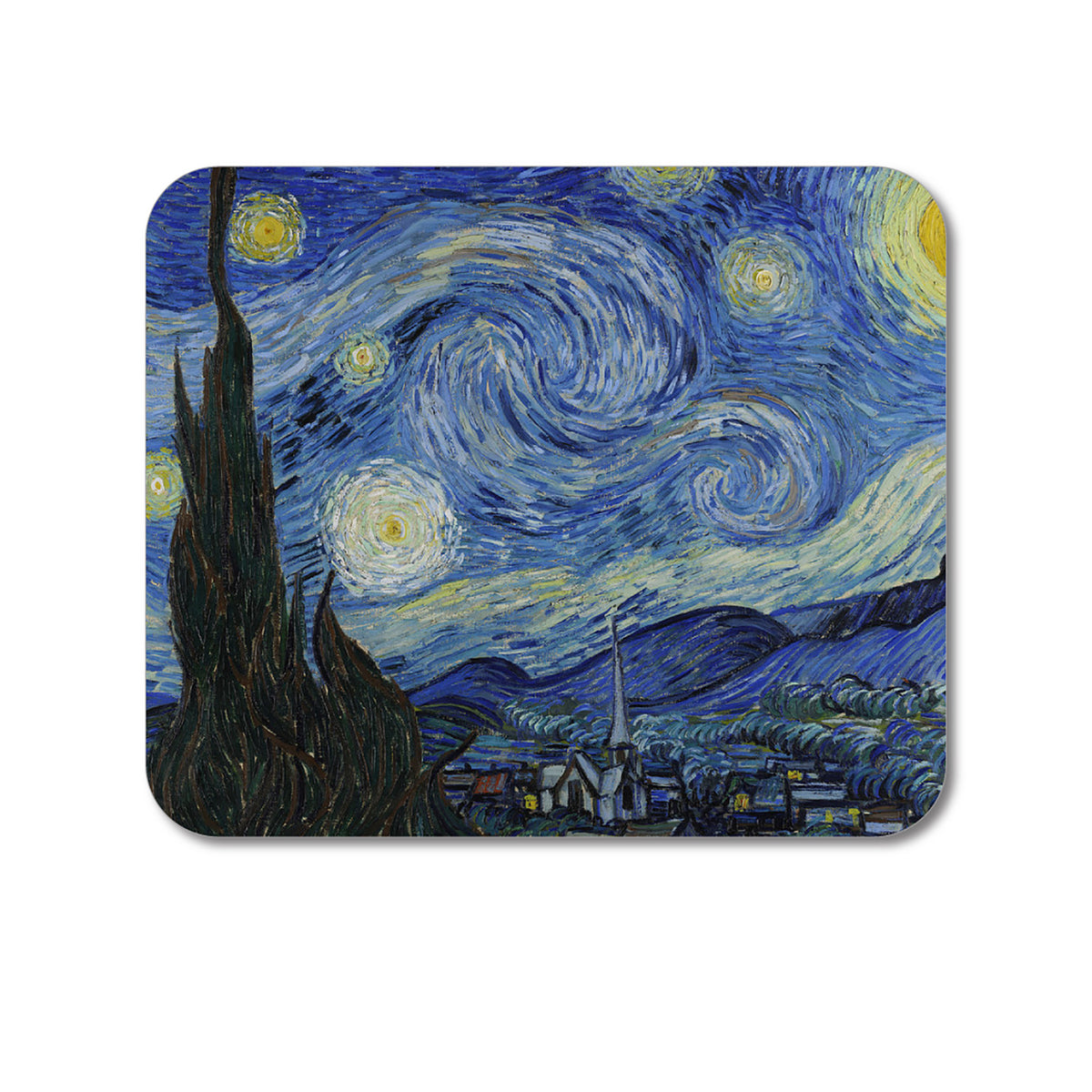 Custom Foam Rubber Mouse Pad - Van Gogh Starry Night