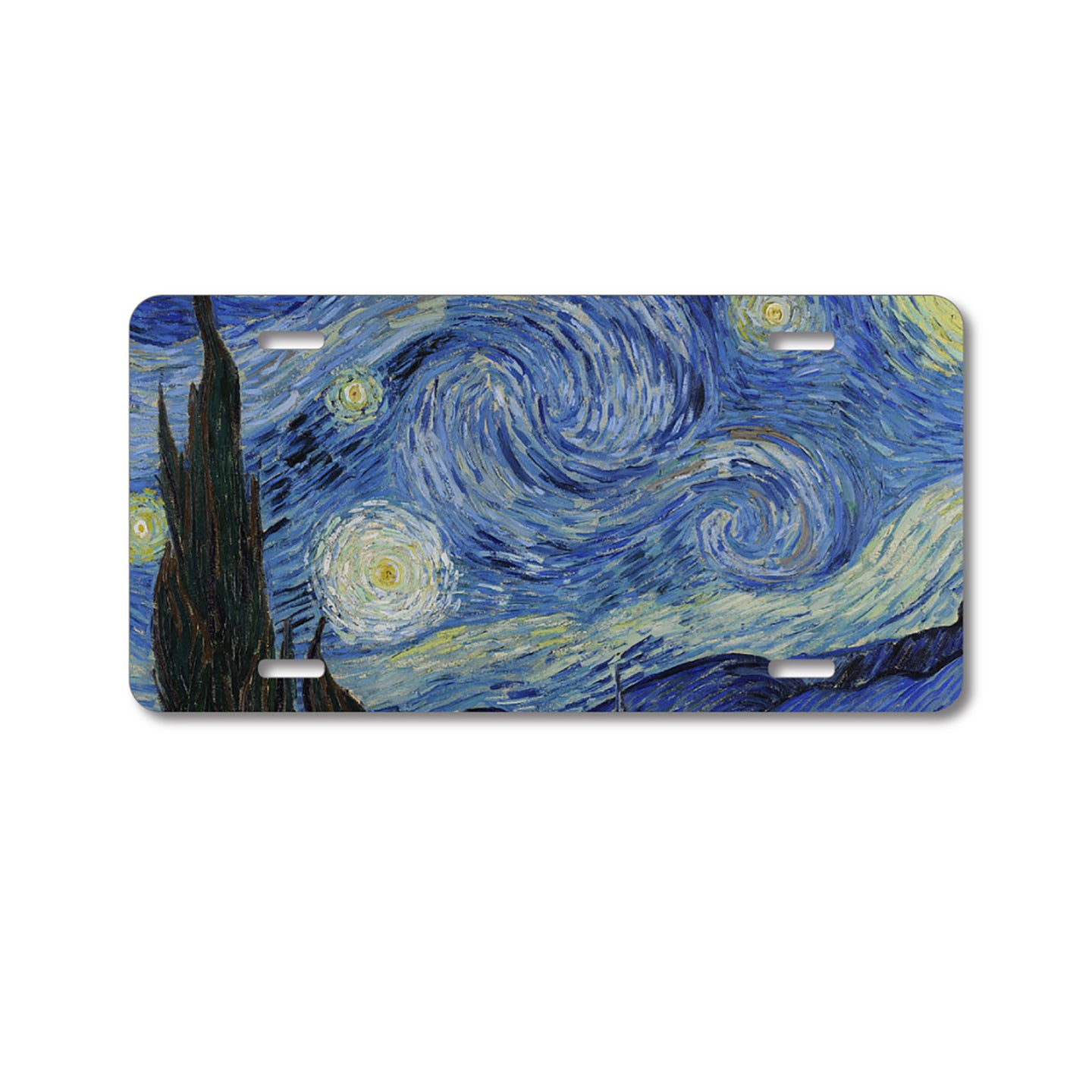DistinctInk Custom Aluminum Decorative Vanity Front License Plate - Van Gogh Starry Night