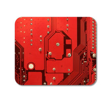 DistinctInk Custom Foam Rubber Mouse Pad - 1/4" Thick - Red Circuit Board