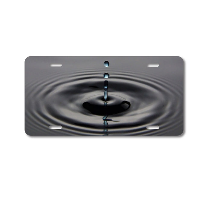 DistinctInk Custom Aluminum Decorative Vanity Front License Plate - Single Water Droplet