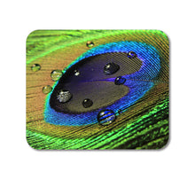DistinctInk Custom Foam Rubber Mouse Pad - 1/4" Thick - Peacock Feather Close Up