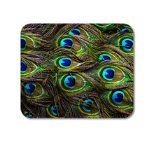 DistinctInk Custom Foam Rubber Mouse Pad - 1/4" Thick - Peacock Feathers