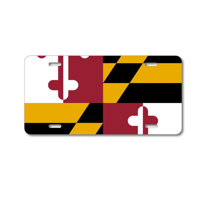 DistinctInk Custom Aluminum Decorative Vanity Front License Plate - Maryland State Flag