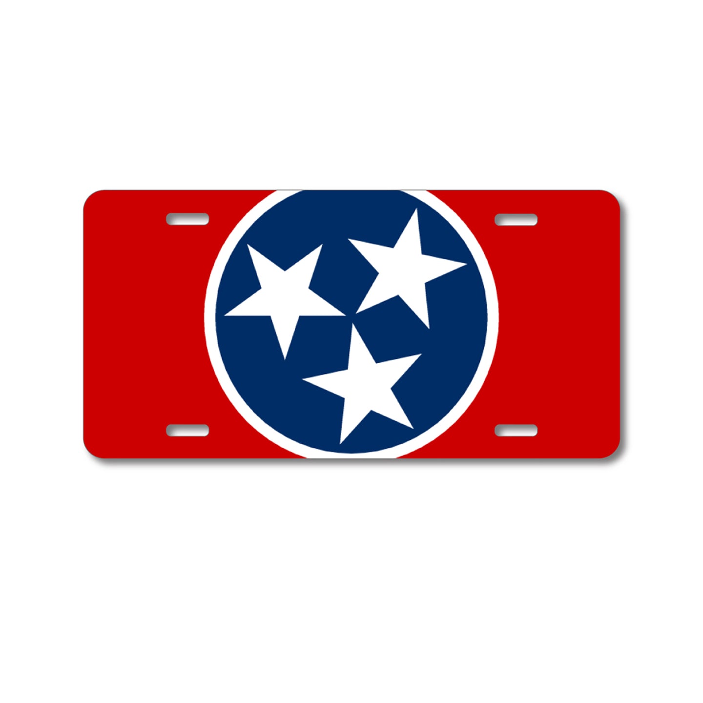 DistinctInk Custom Aluminum Decorative Vanity Front License Plate - Tennessee State Flag