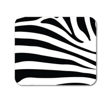 DistinctInk Custom Foam Rubber Mouse Pad - 1/4" Thick - Black White Zebra Skin Stripes