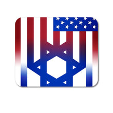 DistinctInk Custom Foam Rubber Mouse Pad - 1/4" Thick - US Israel Flag Combined