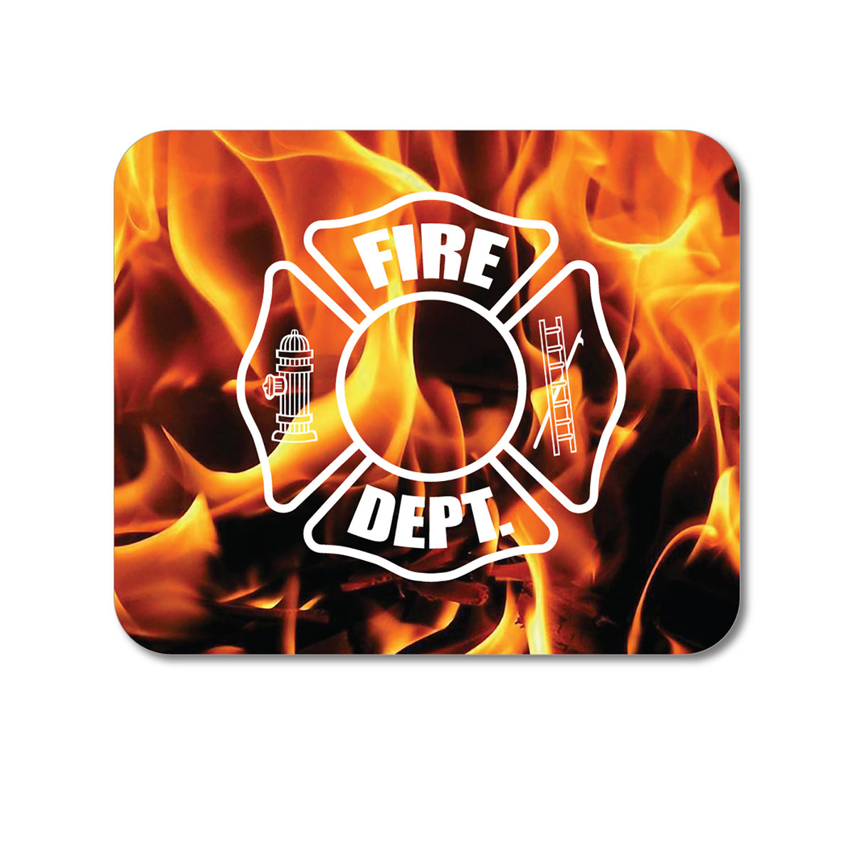 Custom Foam Rubber Mouse Pad - Flames Fire Department