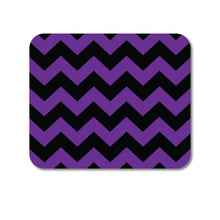 DistinctInk Custom Foam Rubber Mouse Pad - 1/4" Thick - Black Purple Chevron Stripes